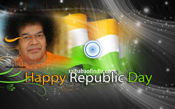 Republic day  celebrations in Prasanthi Nilayam -sri sathya sai baba indian flag wallpaper