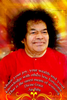 Sathya Sai Baba Photo - Grace Quote - SBOI