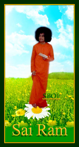 SAI RAM SRI SATHYA SAI BABA - SKY -FLOWERS