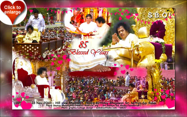 Sri Sathya Sai Hill View Stadium - Swami on Golden Chariot - 23,Nov, 2010