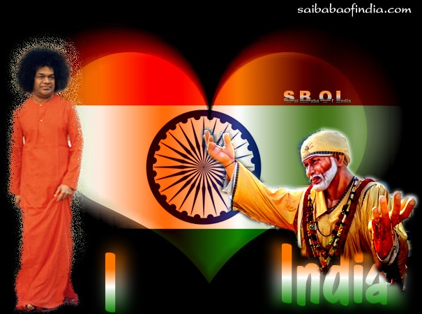 Sai Baba theme independence day greeting cards "15th August"