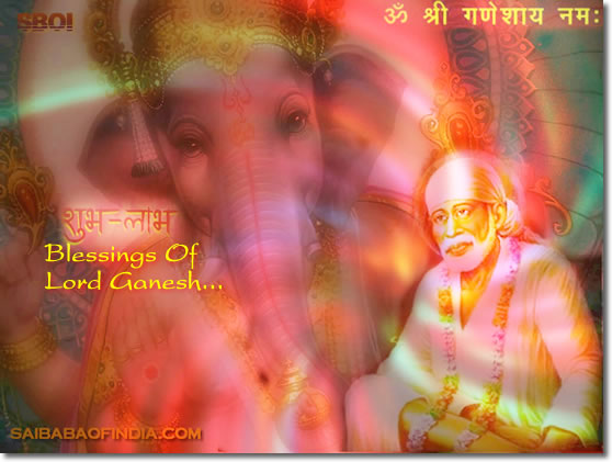 Shirdi Sai Baba Ganesha wallpapers greeting cards