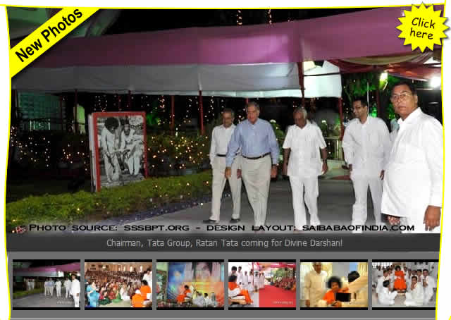 Ratan Tata, Chairman of the Tata Group, stood waiting at the gates of Anand Kutir to have Bhagawan's darshan and was blessed with an hour-long interview.