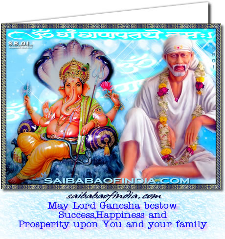 Shirdi Sai Baba Ganesha wallpapers greeting cards