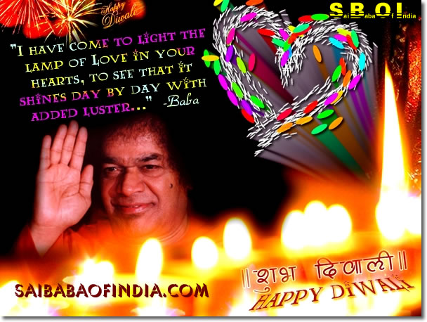 SAI BABA DIWALI GREETING CARDS AND WALLPAPERS